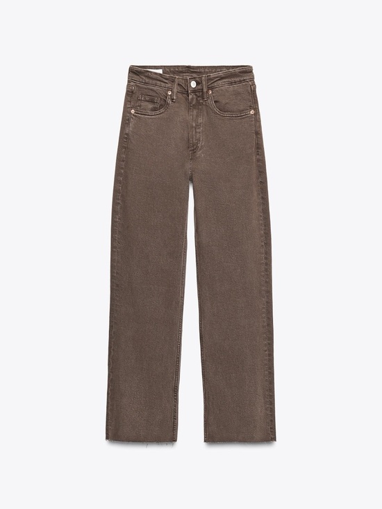 Zara Denim - Zara Straight-Leg Brown Denim Jeans
